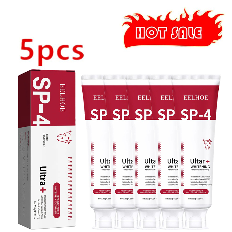 Teeth Whitening Enzymes - 5 buah Sp-4 120g pasta gigi