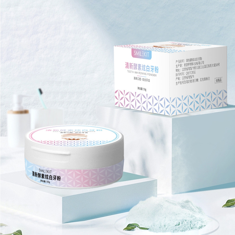 Bubuk pemutih gigi, 2 jenis, a - Teeth Whitening Enzymes ulasan dan harga