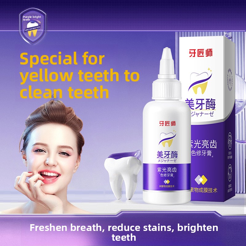 Pasta Gigi Pemutih Cahaya Ungu - Teeth Whitening Enzymes ulasan dan harga