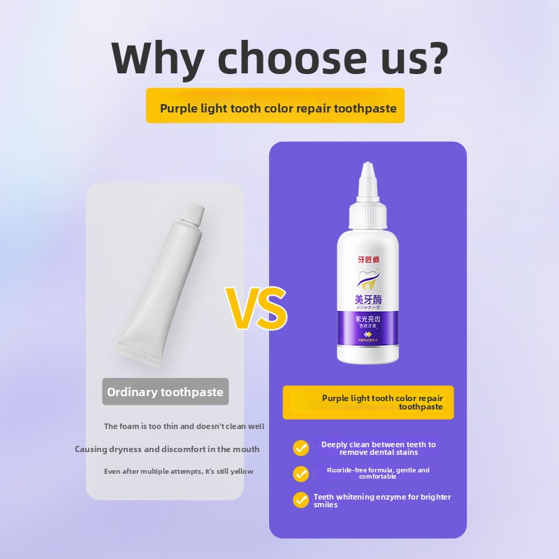 Pasta Gigi Pemutih Cahaya Ungu - Teeth Whitening Enzymes ulasan dan harga