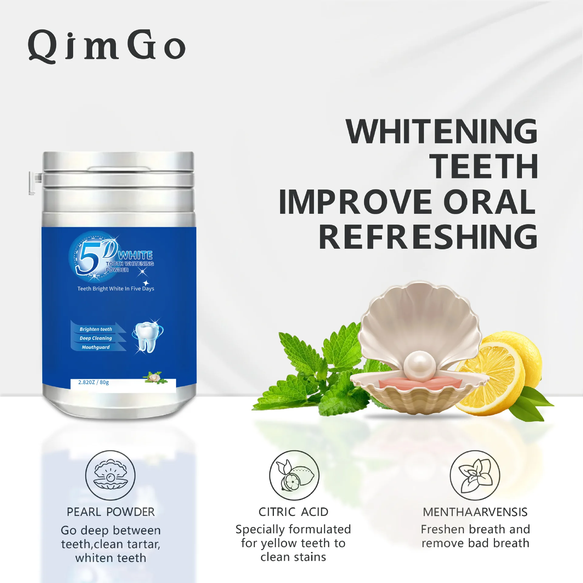 Bubuk Pemutih Gigi Enzim Biru  - Teeth Whitening Enzymes ulasan dan harga