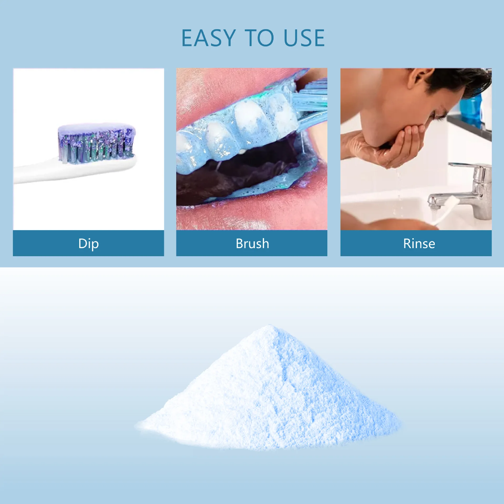 Bubuk Pemutih Gigi Enzim Biru  - Teeth Whitening Enzymes ulasan dan harga