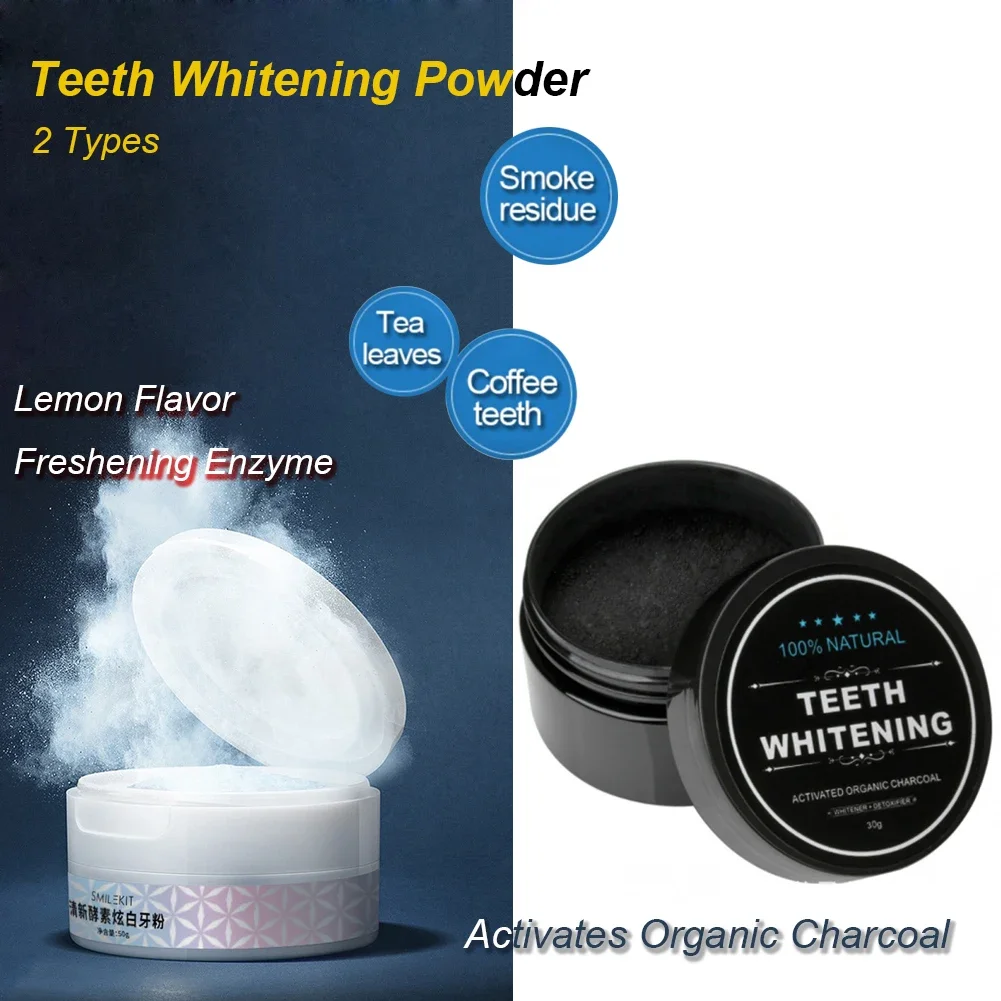 Bubuk pemutih gigi, 2 jenis, a - Teeth Whitening Enzymes ulasan dan harga